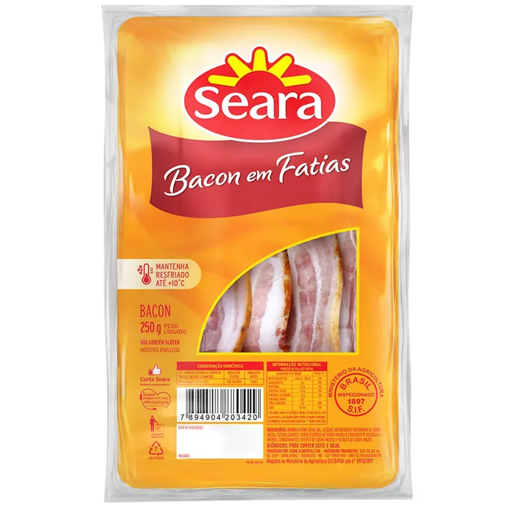 BACON EM FATIAS SEARA 250G